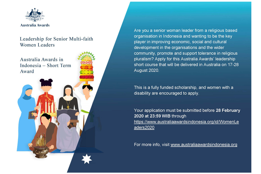 Applications Open for the “Leadership for Senior Multi-faith Women Leaders” Short Term Award